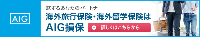 旅するあなたのパートナー AIG損保 海外旅行保険